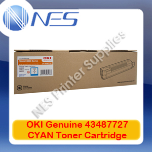 OKI Genuine 43487727 CYAN Toner Cartridge for C8600/C8800 (6K)